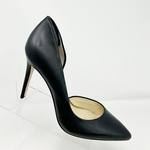 Jessica Simpson Paryn Classic Black Leather D'Orsay Stiletto Heels Size 9.5 - Picture 1 of 14